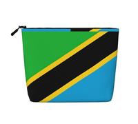 Drapeau de la Tanzanie Une trousse de maquillage de voyage polyvalente, idéale pour les routines quotidiennes et les voyages d'affaires, Noir , Taille unique, Trousse de toilette
