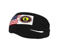 Drapeau de la tribu Coyote Valley et Amérique Bandeaux Hommes Femmes Antidérapant Évacuant la Transpiration Sport Bandeau pour Gym Basketball Yoga Bandeaux