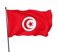 Drapeau de la Tunisie 3x5 pieds, couleurs vives et résistant aux UV, bannières murales pour l'extérieur et l'intérieur