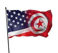 Drapeau de la Tunisie 3x5 pieds, couleurs vives et résistant aux UV, bannières murales pour l'extérieur et l'intérieur