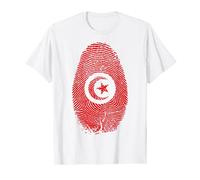 Drapeau de la Tunisie avec empreinte digitale « It is in my DNA » - Cadeau pour Tunisiens T-Shirt