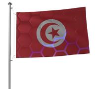 Drapeau De La Tunisie Avec Œillets Drapeaux De Jardin Drôle Drapeaux Décoratif Décoration Pour Intérieure Pelouse Balcon 90X150Cm