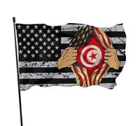 Drapeau de la Tunisie Blood Inside Me, 3 x 5 pieds, couleurs vives et résistant aux UV, bannières murales pour l'extérieur et l'intérieur
