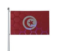 Drapeau De La Tunisie Durable Bannière Colorée Garden Flag Décoration Pour Intérieure Pelouse Porche 90X150Cm