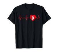 Drapeau de la Tunisie Heartbeat ECG Souvenir National Patriotique T-Shirt