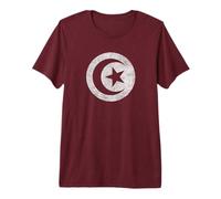 Drapeau DE LA Tunisie Tunis Afrique du Nord T-Shirt Haut de Gamme