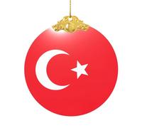 Drapeau de la Turquie - Arbre de Noël en verre à suspendre - Décoration souvenir de vacances pour une installation de Noël éblouissante