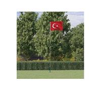 Drapeau de la Turquie et mât 5,55 m Aluminium 3147145