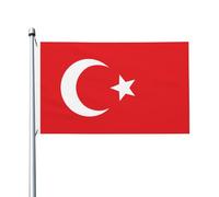 Drapeau de la Turquie Imprimé Drapeau double face 0,9 x 1,5 m, léger et résistant aux couleurs avec boutonnières, idéal pour les fêtes en plein air et les jardins.
