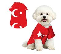 Drapeau de la Turquie M Chemise hawaïenne pour petits chiens - Tenue d'été mignonne pour la plage pour chiot - Vêtement doux et respirant avec boutons
