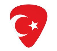 Drapeau de la Turquie Médiators élégants et durables, trois types de médiators fins, moyens et lourds (12 pièces), adaptés pour guitare, basse, guitare électrique, ukulélé,