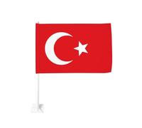 Drapeau de la Turquie pour voiture, 30,5 x 45,7 cm, drapeau double face pour fenêtre de véhicule pour événements sportifs, décoration de défilé