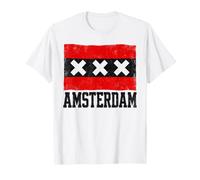 Drapeau de la Ville d'Amsterdam Pays-Bas - Souvenir de fierté néerlandaise T-Shirt