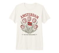 Drapeau de la Ville des Tulipes des Pays-Bas d'Amsterdam T-Shirt Haut de Gamme