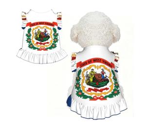 Drapeau de la Virginie occidentale XS pour petits chiens - Tenue d'été mignonne pour chiot, vêtements doux et respirants pour chat