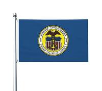 Drapeau de l'Administration maritime des États-Unis, 90 x 150 cm, en polyester résistant double face, pour décoration extérieure, terrasse ou jardin.