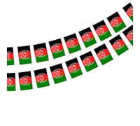Drapeau de l'Afghanistan 40 pièces Drapeau Afghanistan Guirlande Afghanistan 11,4 m Fanions Afghanistan Drapeau national 14 x 21 cm pour décorations de bar