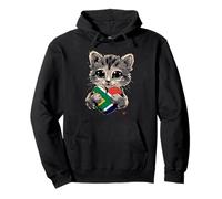 Drapeau de l'Afrique du Sud Afrique du Sud - Cœur mignon chat Sweat à Capuche
