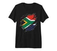 Drapeau de l'Afrique du Sud déchiré Country Pride T-Shirt Haut de Gamme