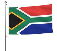 Drapeau de l'Afrique du Sud imprimé des deux côtés en polyester résistant à la décoloration avec œillets métalliques