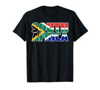 Drapeau de l'Afrique du Sud Lettres de l'Afrique du Sud T-Shirt Graphique avec Valeur