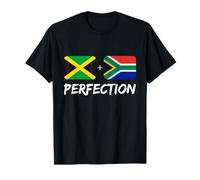 Drapeau de l'Afrique du Sud Plus Jamaïque Perfect Mix Heritage Flag T-Shirt