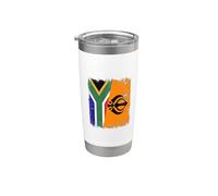 Drapeau de l'Afrique du Sud Sikh Punjabi Khalsa Pride Gobelet isotherme en acier inoxydable double paroi