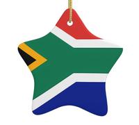 Drapeau De L'Afrique du Sud Suspension Noël Pendentif avec Ruban Doré Souvenirs pour Famille Intérieur Magasins