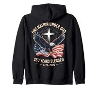 Drapeau de l'aigle américain « Une Nation sous Dieu », 250e Anniversaire de la bénédiction Sweat à Capuche