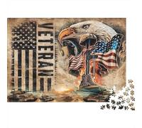 Drapeau de l'aigle vétéran Puzzle 1000 Pièces Adultes Loisir Détente Décoration Murale Garantie Pièce Manquante Top Qualité Carton Rigide 70x50cm/1000pcs