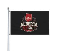 Drapeau de l'Alberta, 51e État, 90 x 150 cm, double face, couleur vive, polyester léger, pour intérieur et extérieur (jardin).