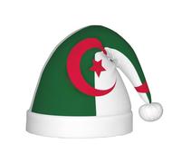 Drapeau de l'Algérie - Bonnet de Père Noël en peluche pour adolescents - Costume de fête et événement de vacances