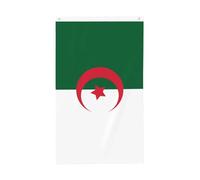 Drapeau de l'Algérie de 0,9 x 1,5 m. Imprimé double face, vertical, tissu 100 % polyester, couleurs vives et durables.