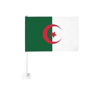 Drapeau de l'Algérie de 30,5 x 45,7 cm - Drapeau double face pour fenêtre de voiture avec impression résistante à la décoloration, drapeau de décoration automobile de qualité supérieure pour