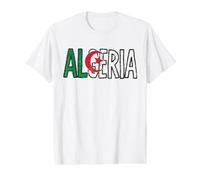 Drapeau de l'Algérie Design Vintage Style Graphique Souvenir Algérien T-Shirt Graphique avec Valeur, Homme, Blanc, M