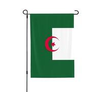 Drapeau de l'Algérie double face 71 x 102 cm, bannière d'extérieur durable pour jardin, pelouse, décoration saisonnière