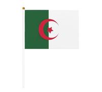 Drapeau de l'Algérie double face agitant et mini drapeaux à bâton, adaptés pour la décoration de fête et les activités d'équipe
