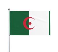 Drapeau de l'Algérie - Drapeau de jardin extérieur - 0,9 x 1,5 m - En polyester - Imprimé vif - Facile à accrocher pour terrasse, fête, camping