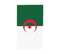 Drapeau de l'Algérie. Drapeau décoratif d'extérieur 0,9 x 1,5 m, bannière verticale en polyester. Convient pour une utilisation en extérieur