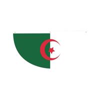 Drapeau de l'Algérie en demi-cercle à suspendre pour l'extérieur | 1 bannière imperméable et durable à 3 œillets pour porche, clôture et balcon. Événements patriotiques de la fête nationale