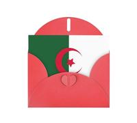 Drapeau de l'Algérie Impression Love Buckle Papier nacré Cadeaux pour cartes d'anniversaire avec feuille d'accessoires, carte de notes, enveloppe