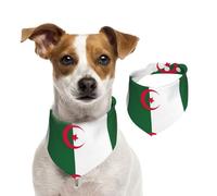 Drapeau de l'Algérie imprimé animal de compagnie double face écharpe douce élégante hiver vêtements pour chiens chats animaux de compagnie accessoire