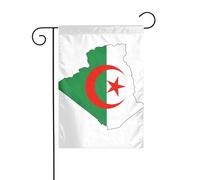 Drapeau de l'Algérie imprimé carte de vacances décoration extérieure drapeau de Noël résistant à la décoloration hiver pelouse porche patio décoration extérieure