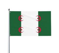 Drapeau de l'Algérie imprimé drapeau de l'Algérie 9,5 x 1,5 m Bannière de vœux pour jardin, cour, décoration de fête intérieure ou extérieure