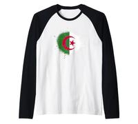 Drapeau de l'Algérie - Peinture en Spray - Style éclaboussures Manche Raglan