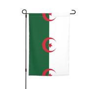 Drapeau de l'Algérie pour décoration de jardin, 30,5 x 45,7 cm, 100 % fibre de polyester, tissu épais, universel pour toutes les saisons
