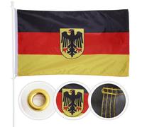 Drapeau de l'Allemagne, aigle, avec deux œillets métalliques, polyester 100D, 90 x 150 cm