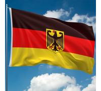 Drapeau de l'Allemagne avec aigle - Grand format - 90 x 150 cm - Impression des deux côtés - Polyester 90 g - Double couture - 2 œillets en laiton