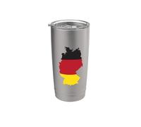 Drapeau de l'Allemagne - Drapeau allemand sous la forme d'une carte Gobelet isotherme en acier inoxydable double paroi