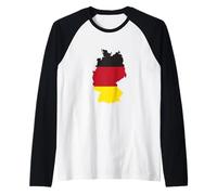 Drapeau de l'Allemagne - Drapeau Allemand sous la Forme d'une Carte Manche Raglan